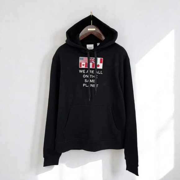 NWT BURBERRY Authentic Black Flag Hoodie - Picture 1 of 8